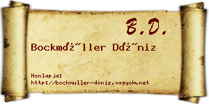 Bockmüller Döniz névjegykártya